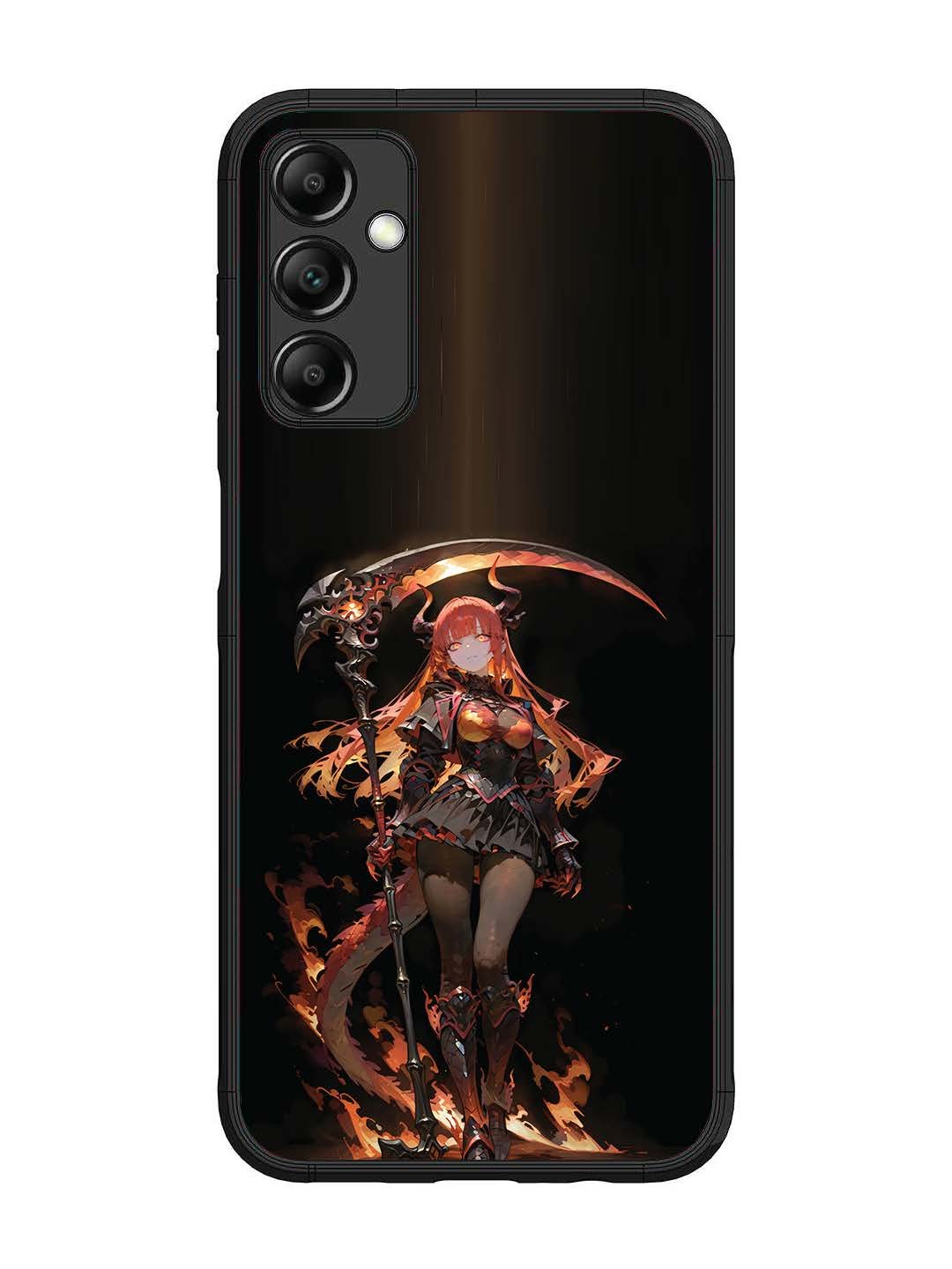 Samsung Galaxy M14 4G anime-girl-sycthe-red-hair-horn