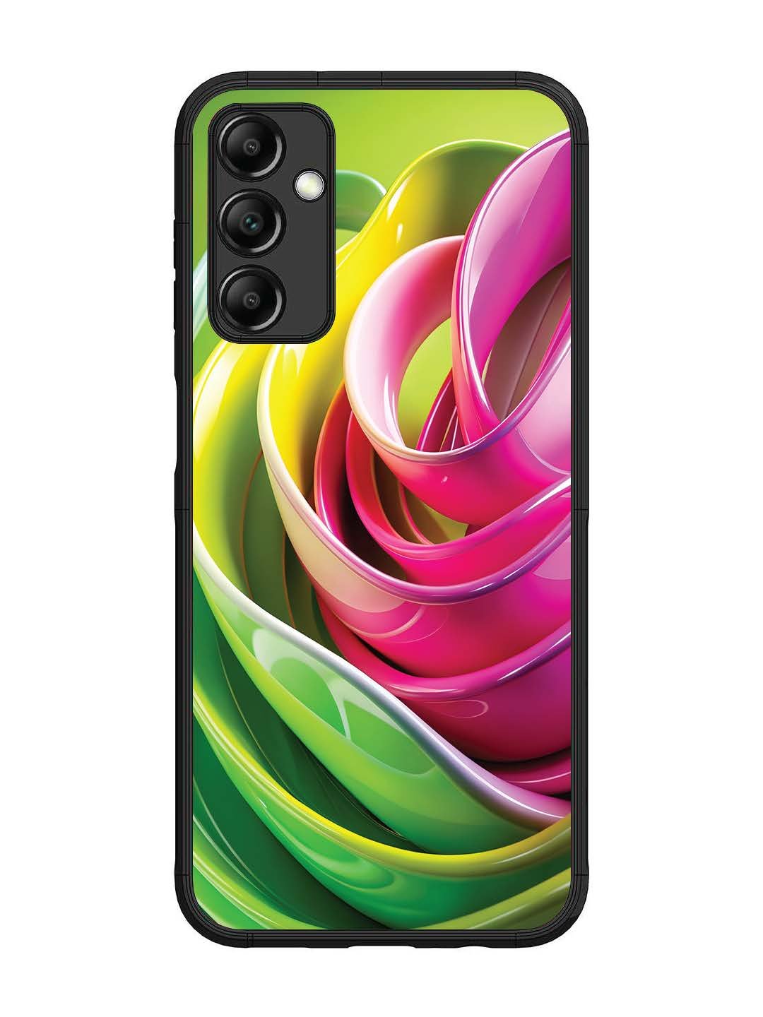 Samsung Galaxy M14 4G Vibrant Swirl Glossy Ribbon Art