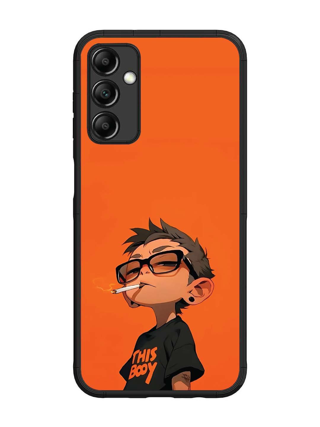 Samsung Galaxy M14 4G Vibrant Orange Attitude Cartoon
