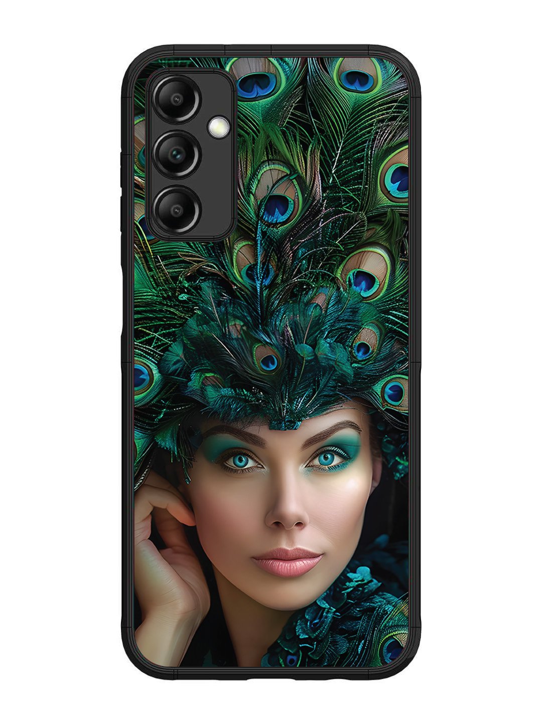 Samsung Galaxy M14 4G/5G Girl with peacock feather Crown