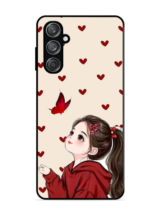 Samsung Galaxy M15 5G Beautiful girl with red butterfly