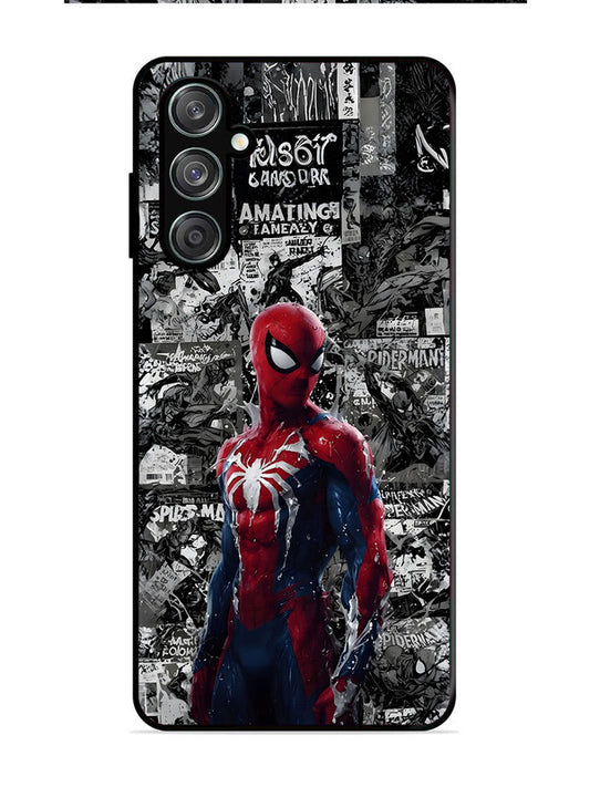 Samsung Galaxy M15 5G Spiderman Highlighted on News Paper