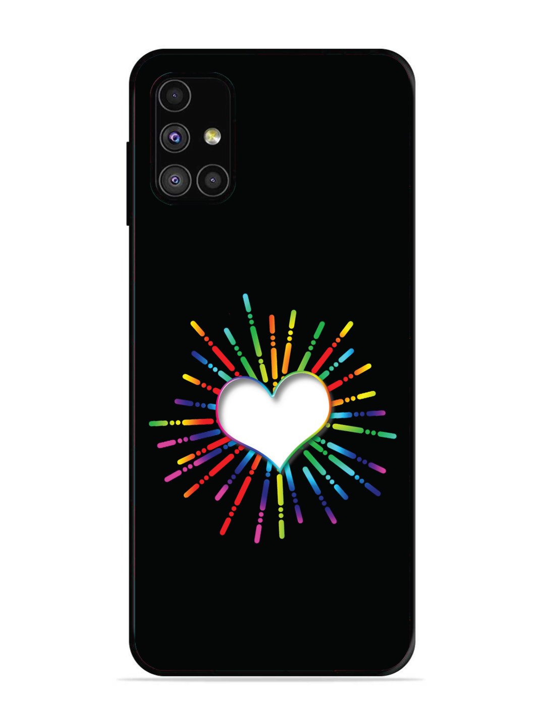 SAMSUNG GALAXY M31S Colourful Heart on Black