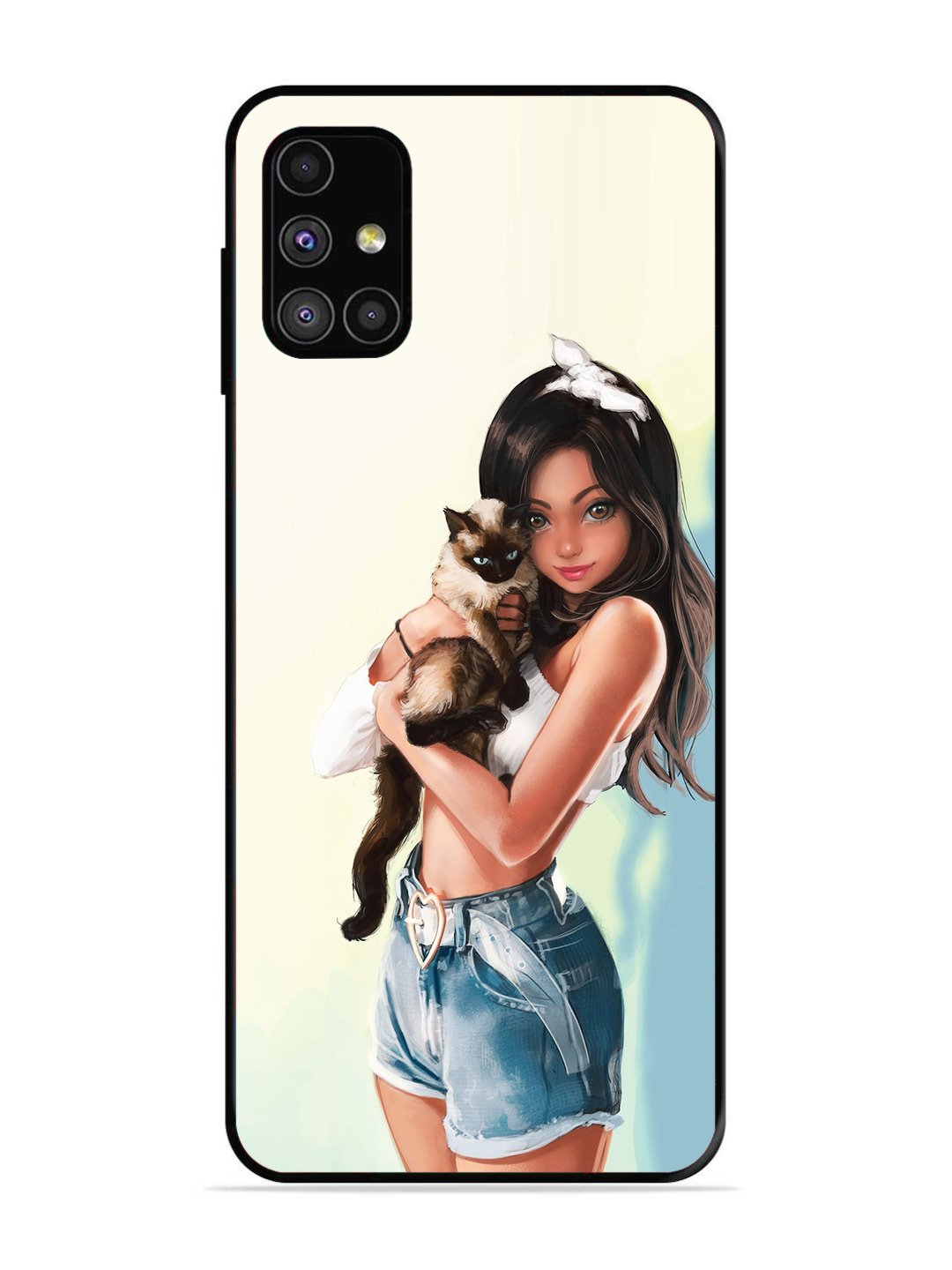 SAMSUNG GALAXY M31S Cute Girl with Cat