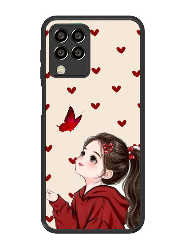 Samsung Galaxy M33 5G Beautiful girl with red butterfly
