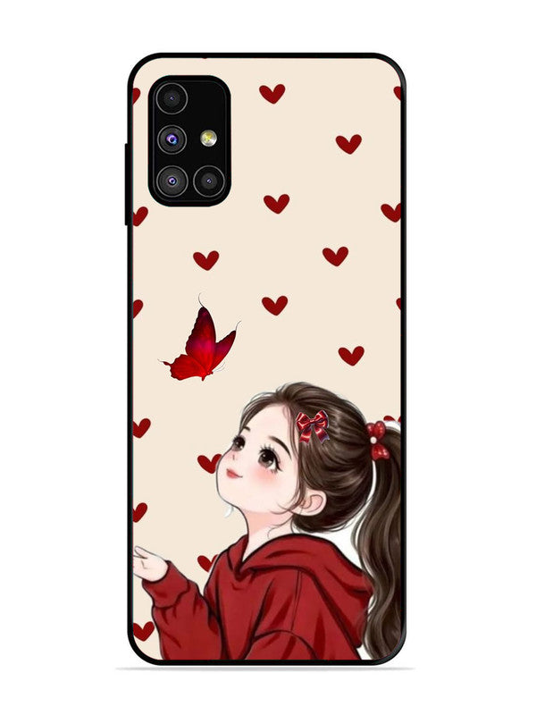 Samsung Galaxy M51 Beautiful girl with red butterfly