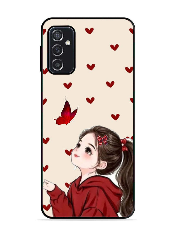 Samsung Galaxy M52 5G Beautiful girl with red butterfly
