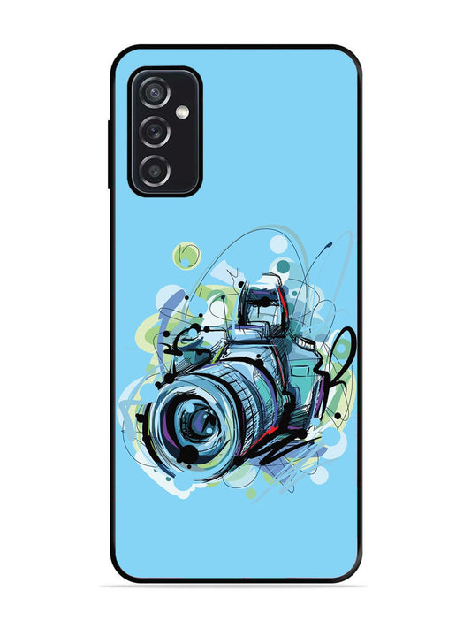 SAMSUNG GALAXY M52 5G Camera Blue Background