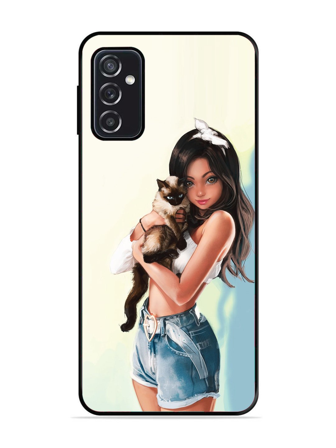 SAMSUNG GALAXY M52 5G Cute Girl with Cat
