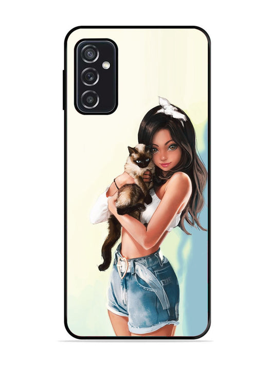 SAMSUNG GALAXY M52 5G Cute Girl with Cat