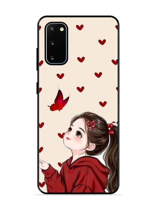 Samsung Galaxy S20 Beautiful girl with red butterfly