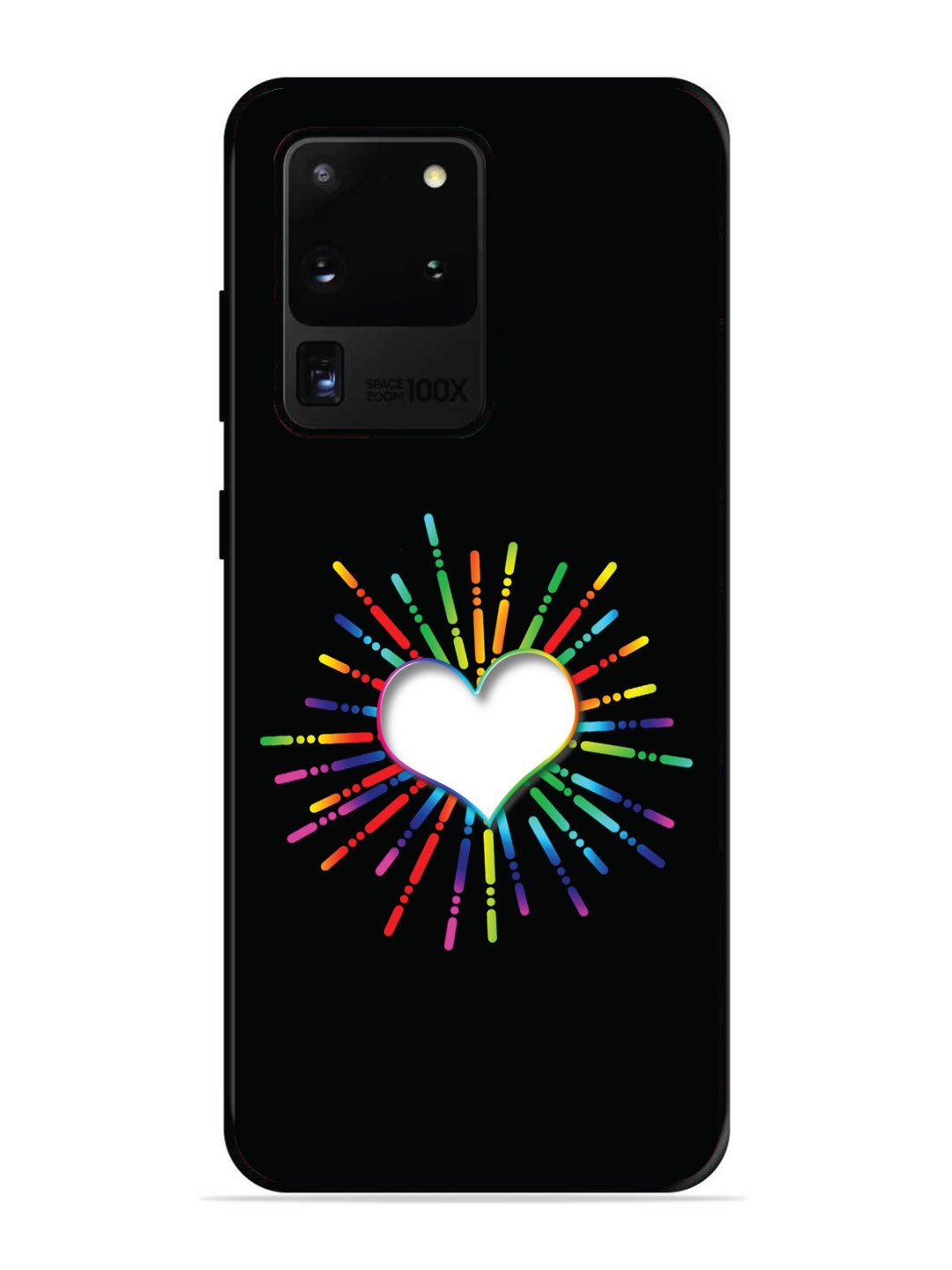 SAMSUNG GALAXY S20 ULTRA Colourful Heart on Black