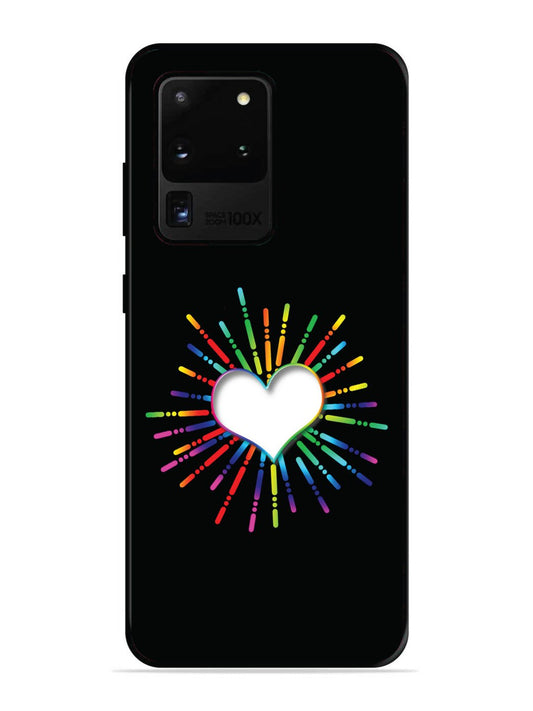 SAMSUNG GALAXY S20 ULTRA Colourful Heart on Black
