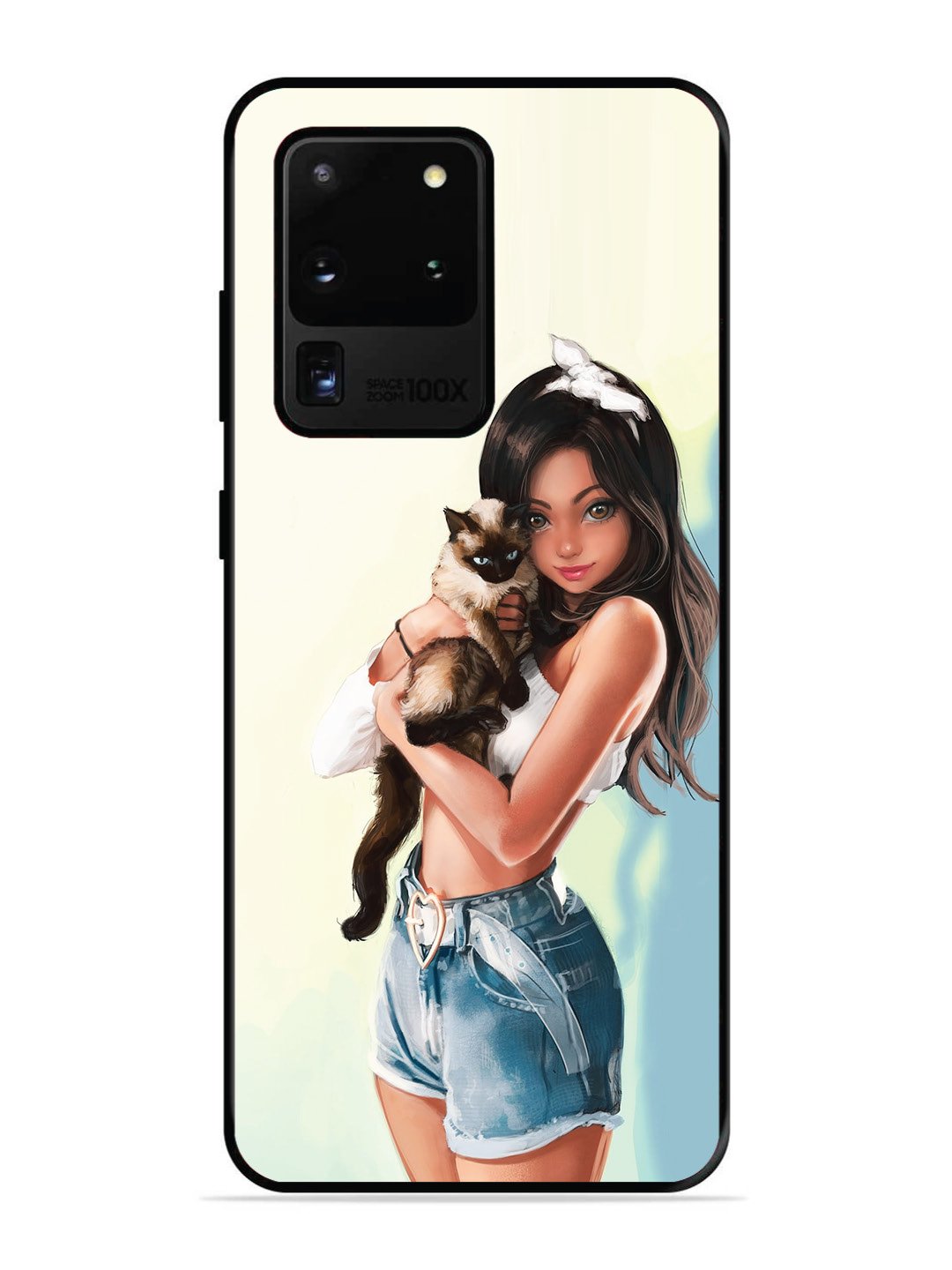 SAMSUNG GALAXY S20 ULTRA Cute Girl with Cat