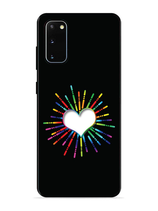 SAMSUNG GALAXY S20 Colourful Heart on Black