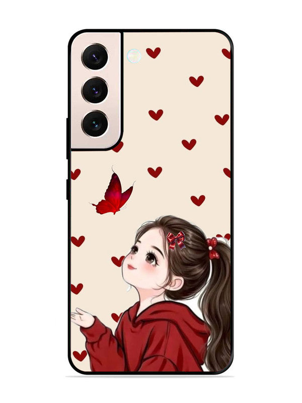 Samsung Galaxy S21 FE 5G Beautiful girl with red butterfly