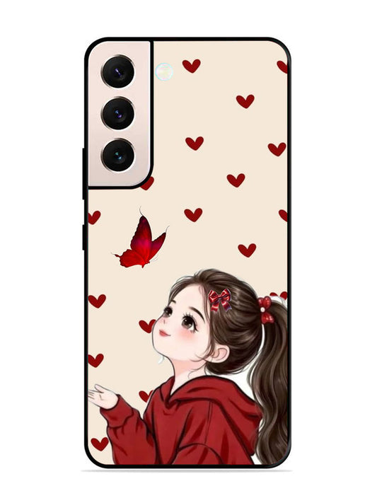 Samsung Galaxy S21 Plus Beautiful girl with red butterfly