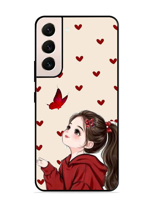 Samsung Galaxy S22 5G Beautiful girl with red butterfly