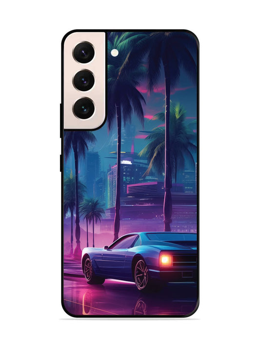 SAMSUNG GALAXY S22 5G sunset-sports-car-city-palm-trees