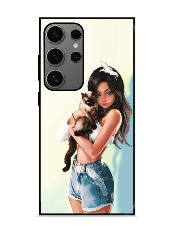 Samsung Galaxy S24 Ultra 5G Cute Girl with Cat