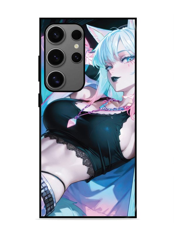 Samsung Galaxy S24 Ultra 5G anime girl fox headpohone white Hair