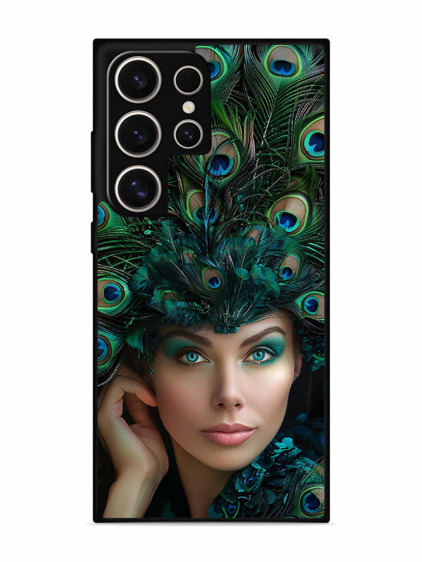 Samsung Galaxy S24 Ultra 5G Girl with peacock feather Crown