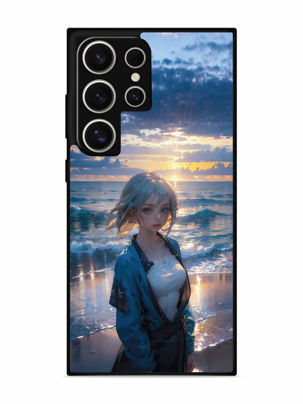 Samsung Galaxy S24 Ultra 5G Anime Girl Beach Ocean Waves