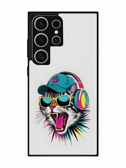 Samsung Galaxy S24 Ultra 5G Neon Pop Art DJ Cat Vibe