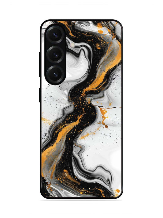 Samsung Galaxy S25 Plus Black And Golden Marble Essence