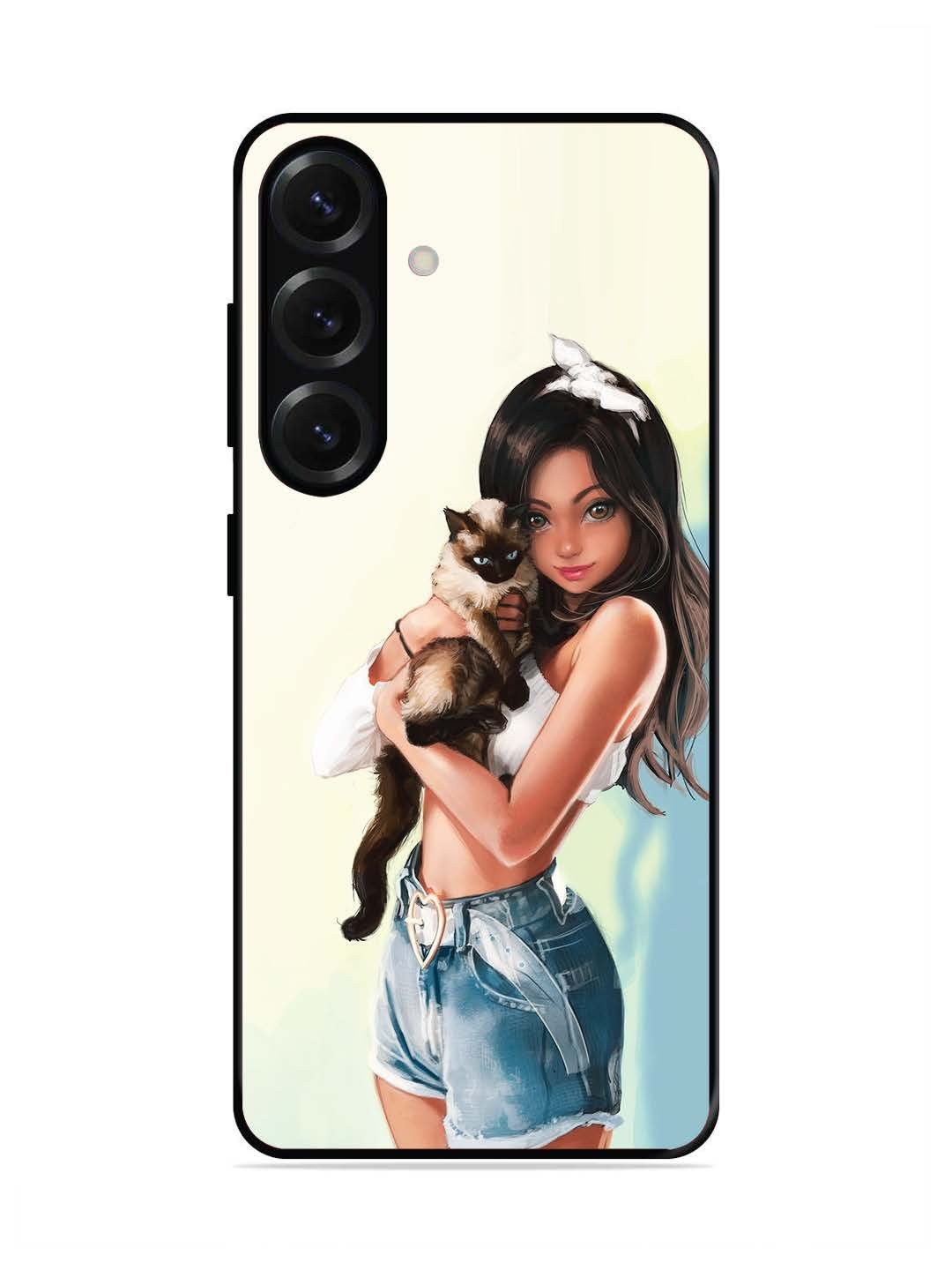 Samsung Galaxy S25 Plus Cute Girl with Cat