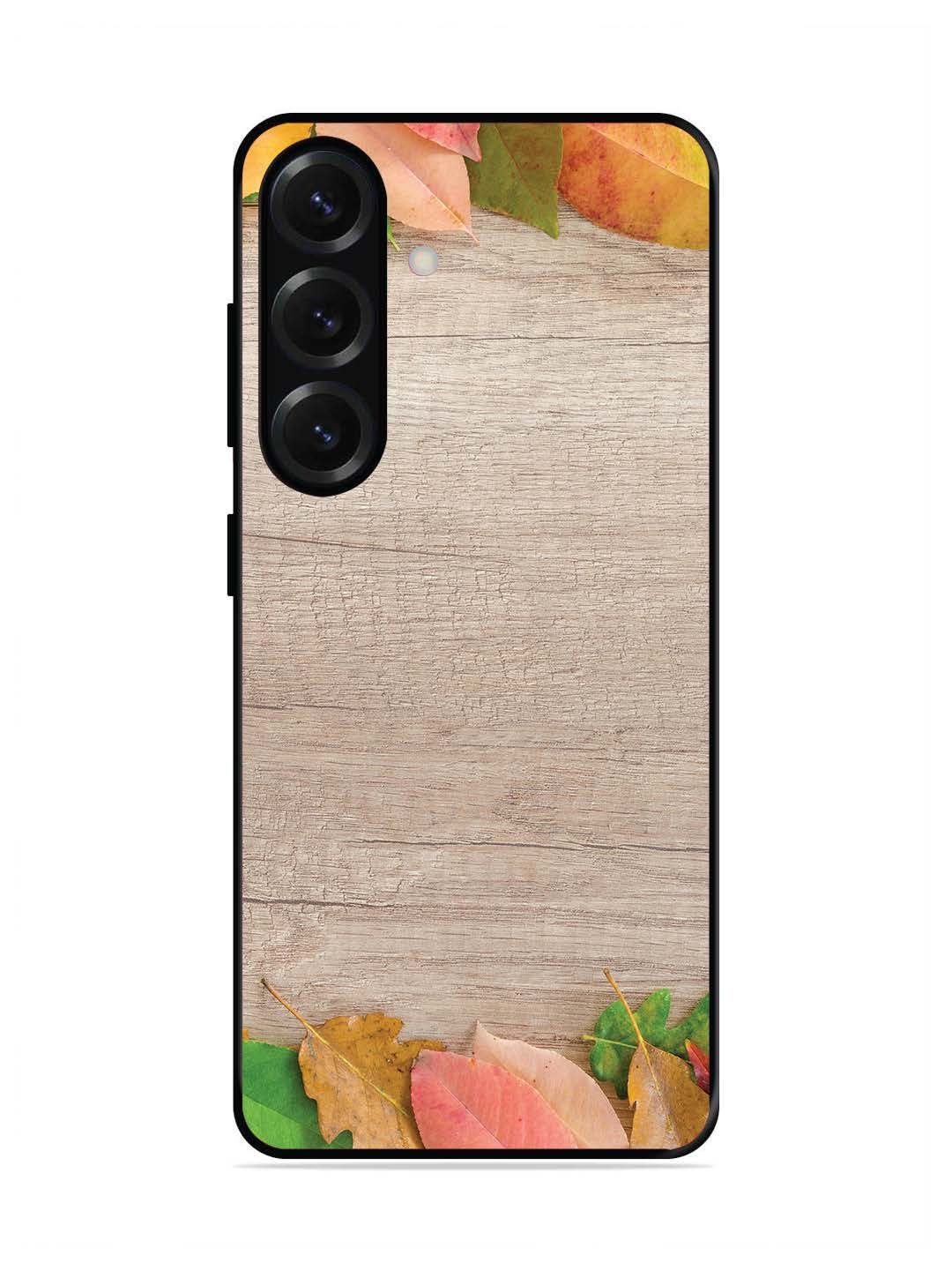 Samsung Galaxy S25 Plus Autumn Leafs On Wooden Table