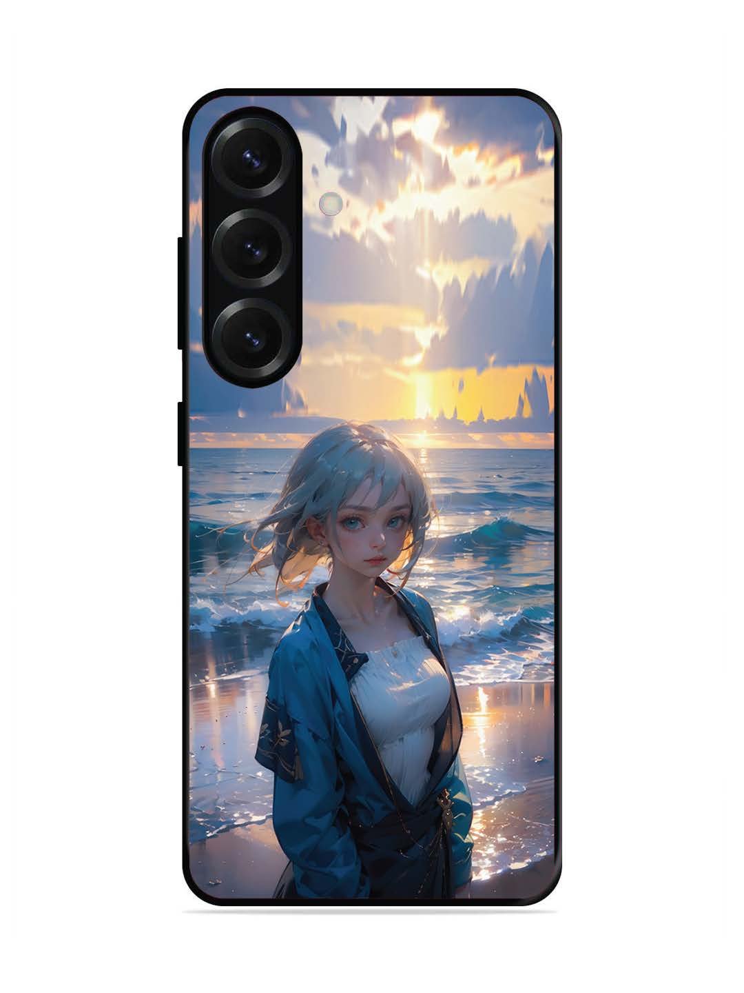 Samsung Galaxy S25 Plus Anime Girl Beach Ocean Waves
