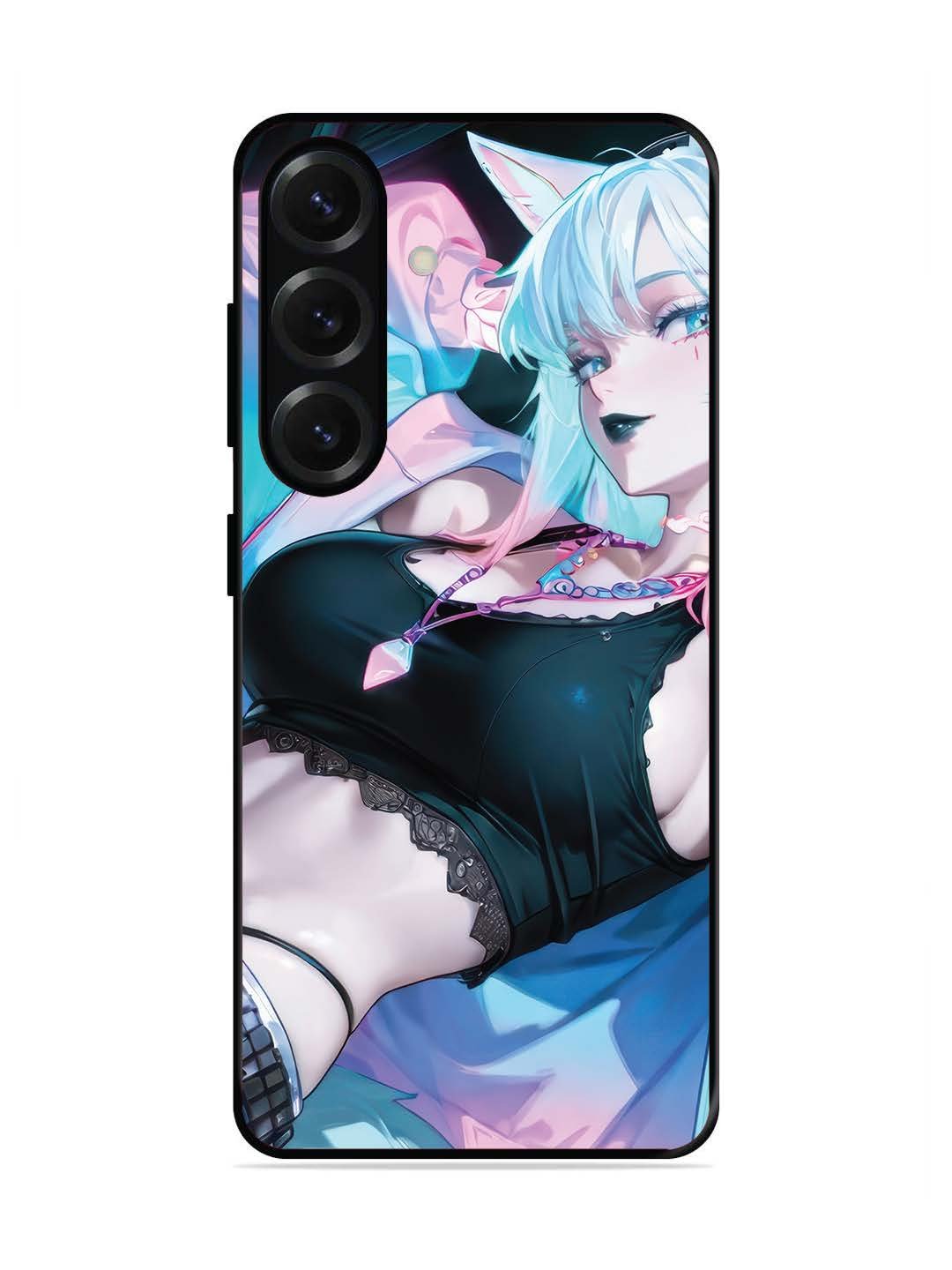Samsung Galaxy S25 Plus anime girl fox headpohone white Hair