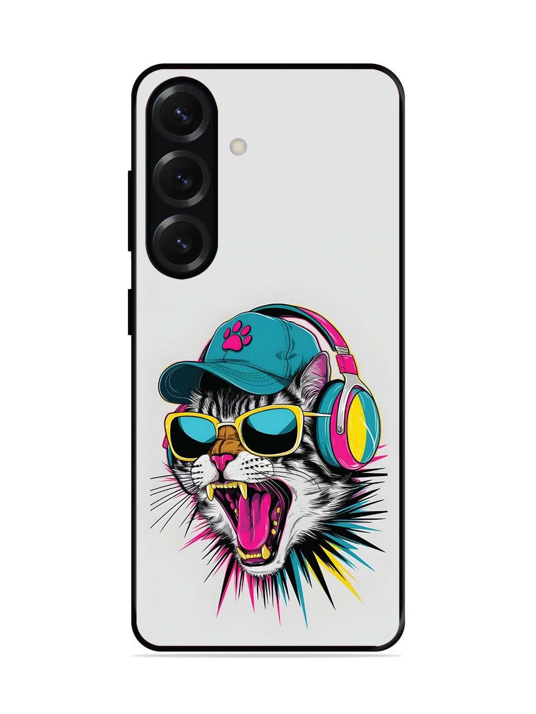 Samsung Galaxy S25 Plus Neon Pop Art DJ Cat Vibe