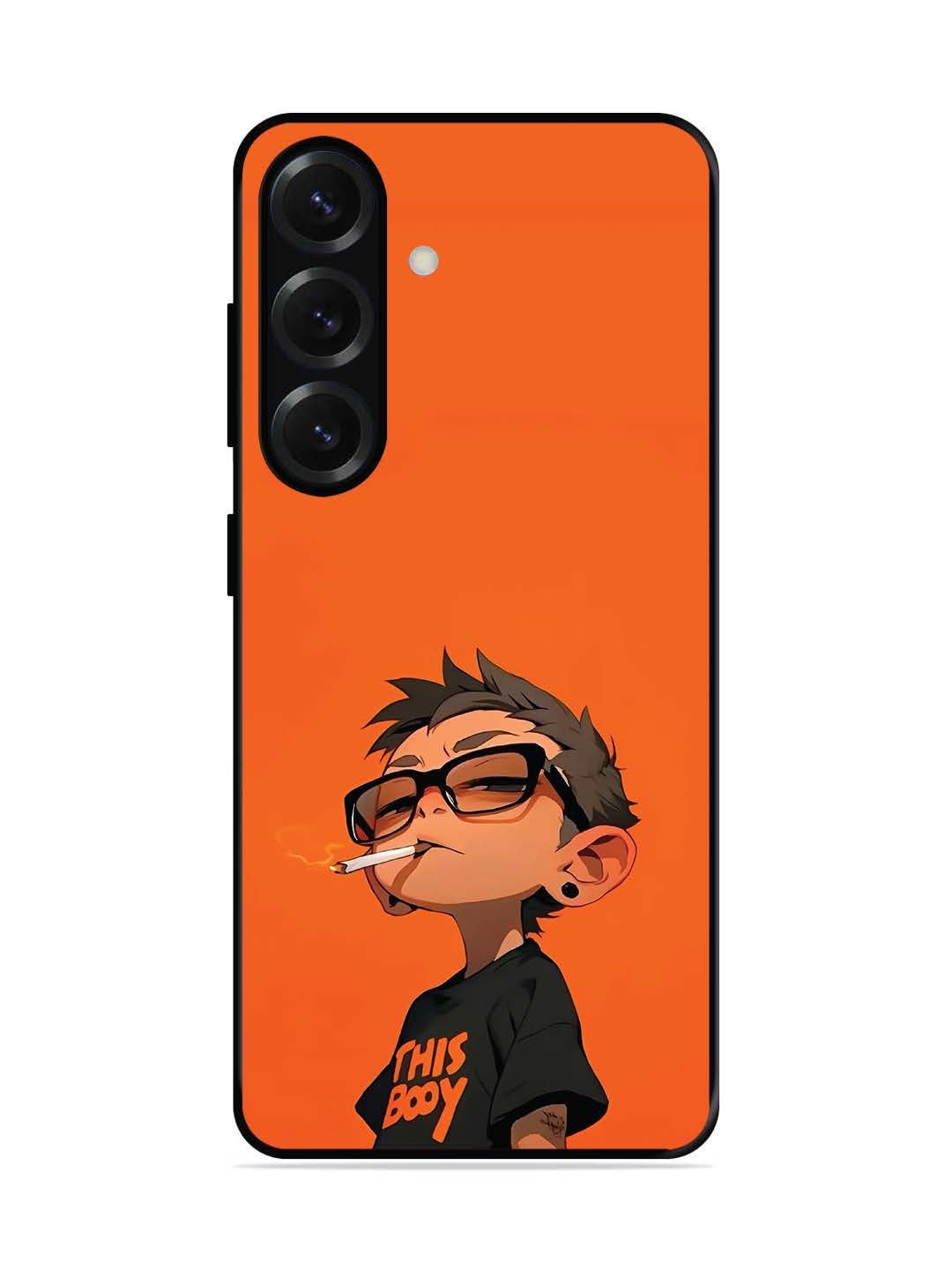 Samsung Galaxy S25 Plus Vibrant Orange Attitude Cartoon