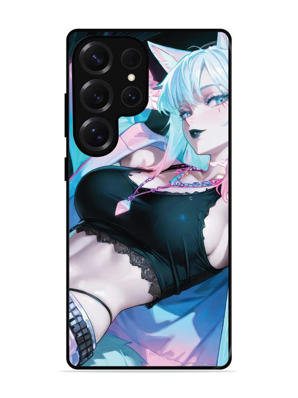 Samsung Galaxy S25 Ultra anime girl fox headpohone white Hair