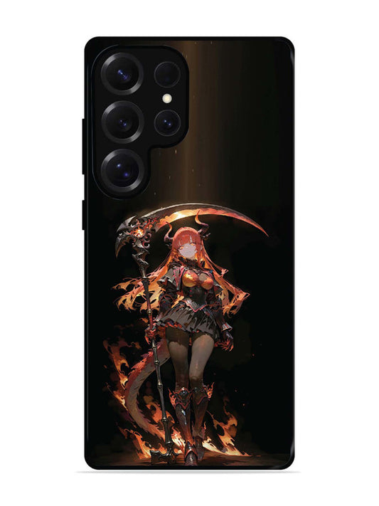 Samsung Galaxy S25 Ultra anime-girl-sycthe-red-hair-horn