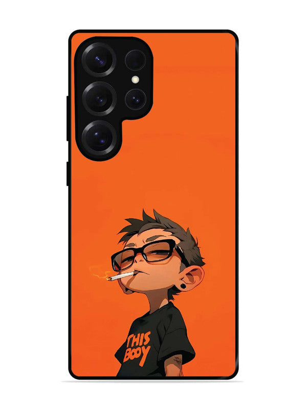 Samsung Galaxy S25 Ultra Vibrant Orange Attitude Cartoon
