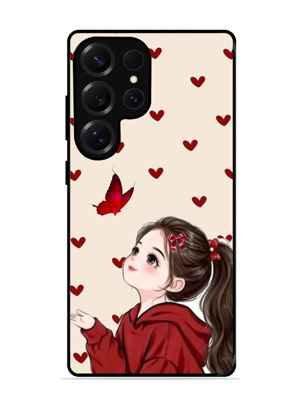 Samsung Galaxy S25 Ultra Beautiful girl with red butterfly