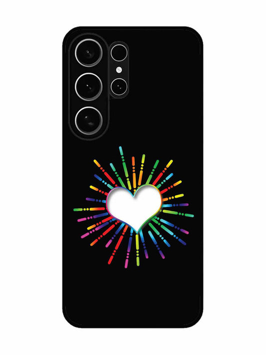 Samsung Galaxy S26 Ultra 5G Colourful Heart on Black