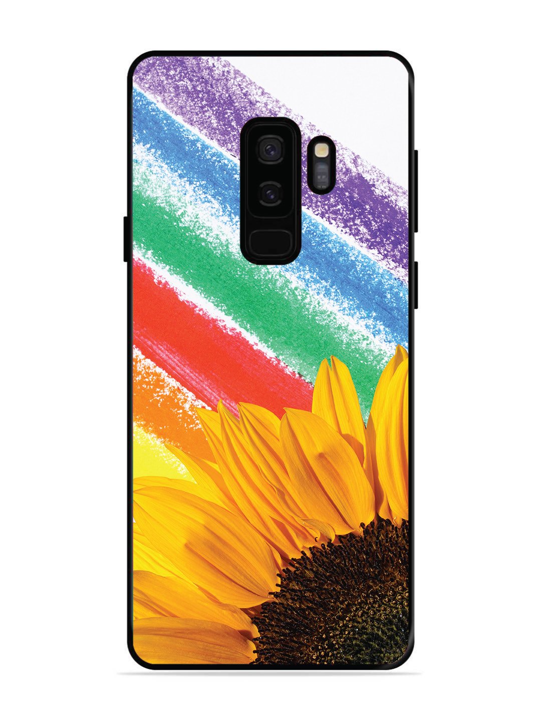 SAMSUNG GALAXY S9 PLUS Sunflower on Colourful Lines