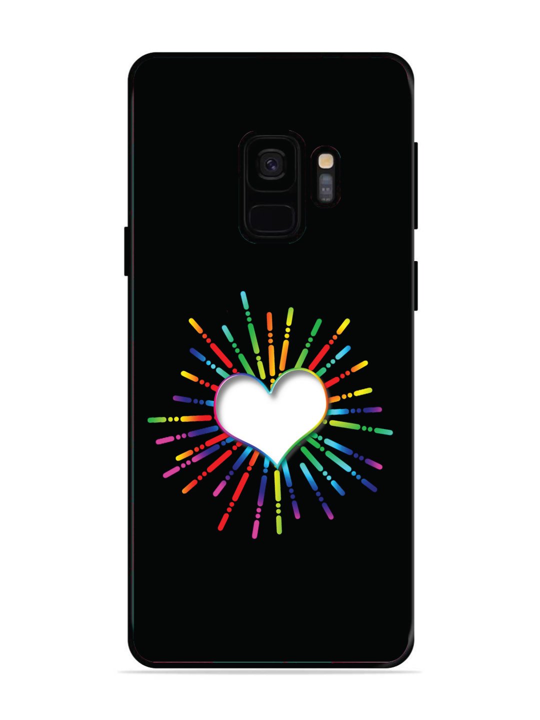 SAMSUNG GALAXY S9 Colourful Heart on Black