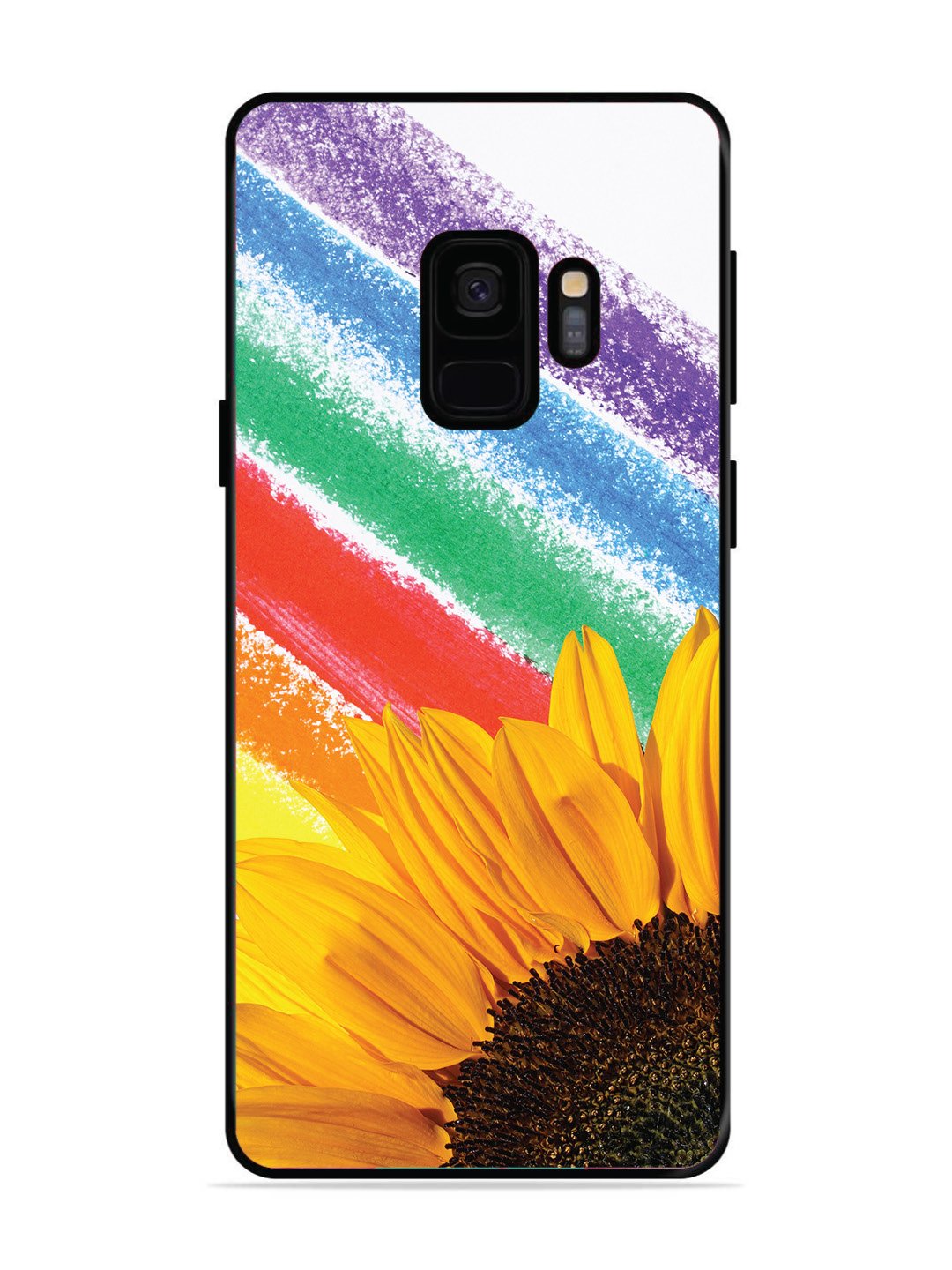 SAMSUNG GALAXY S9 Sunflower on Colourful Lines