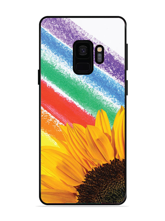 SAMSUNG GALAXY S9 Sunflower on Colourful Lines