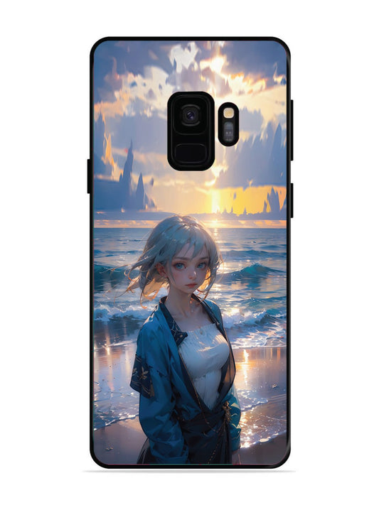 SAMSUNG GALAXY S9 Anime Girl Beach Ocean Waves
