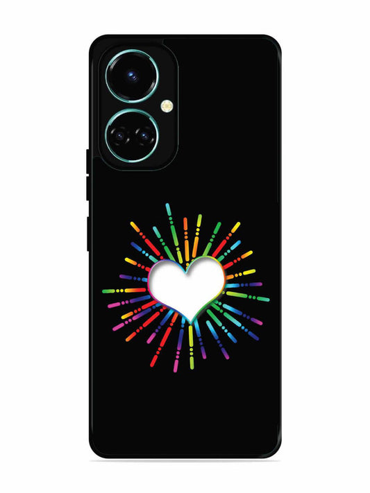 Tecno camon 19 Colourful Heart on Black