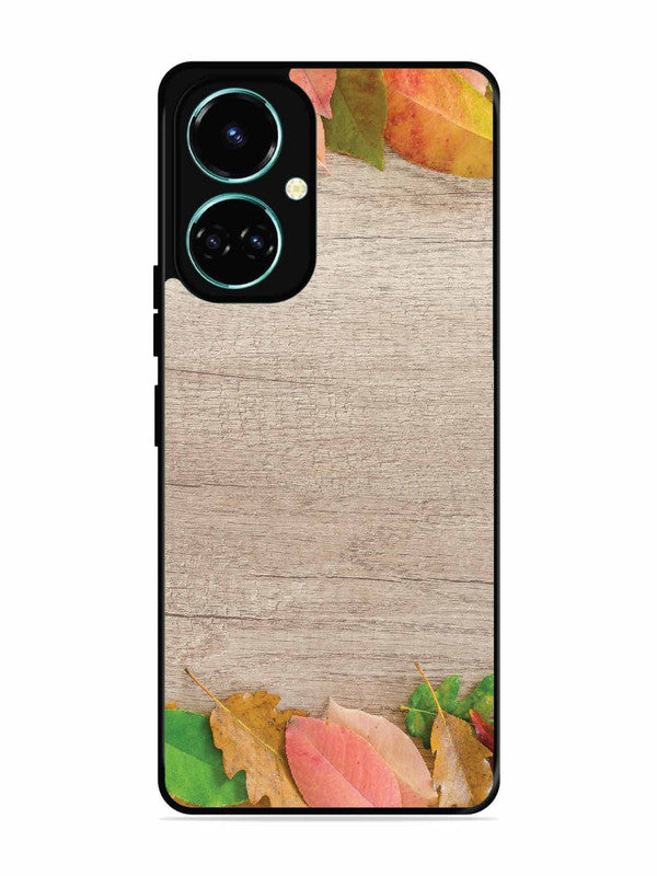 Tecno camon 19 Autumn Leafs On Wooden Table