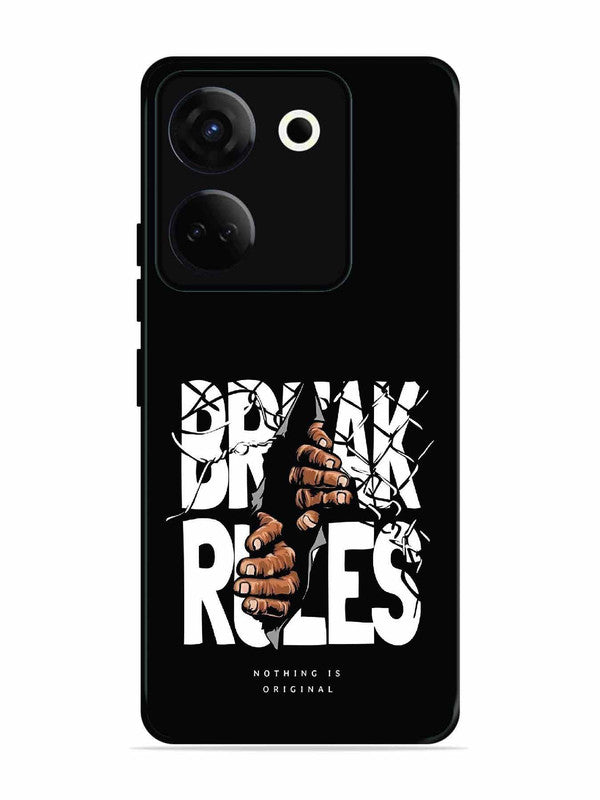 Tecno camon 20 Break Rules Gritty Typography Art