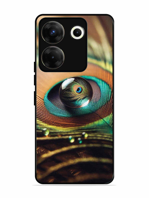 Tecno camon 20 Pro Water Drop On Peacock Feather