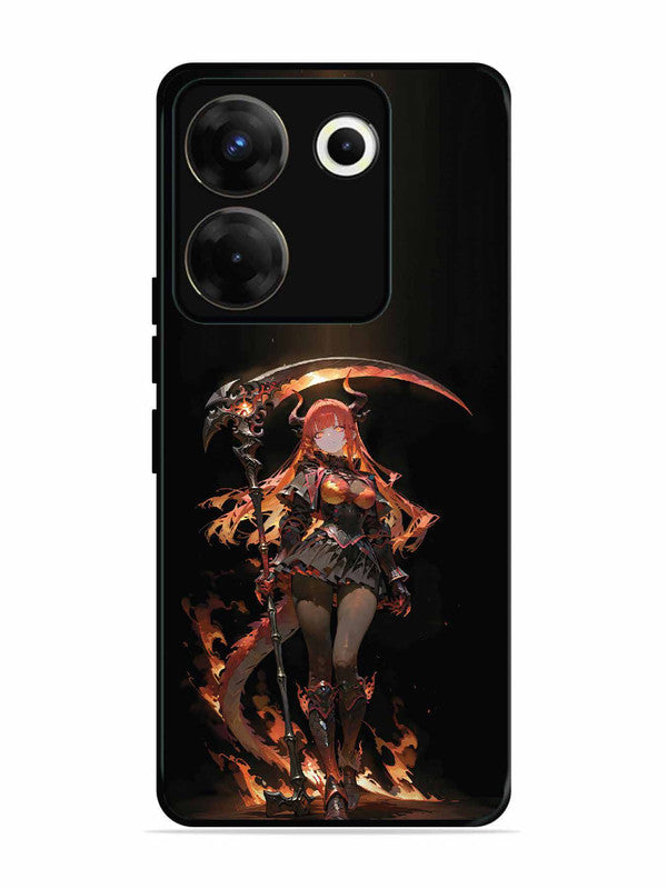 Tecno camon 20 Pro anime-girl-sycthe-red-hair-horn